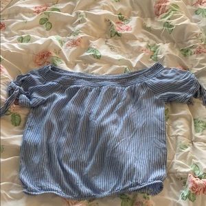 PacSun Striped Blue Blouse